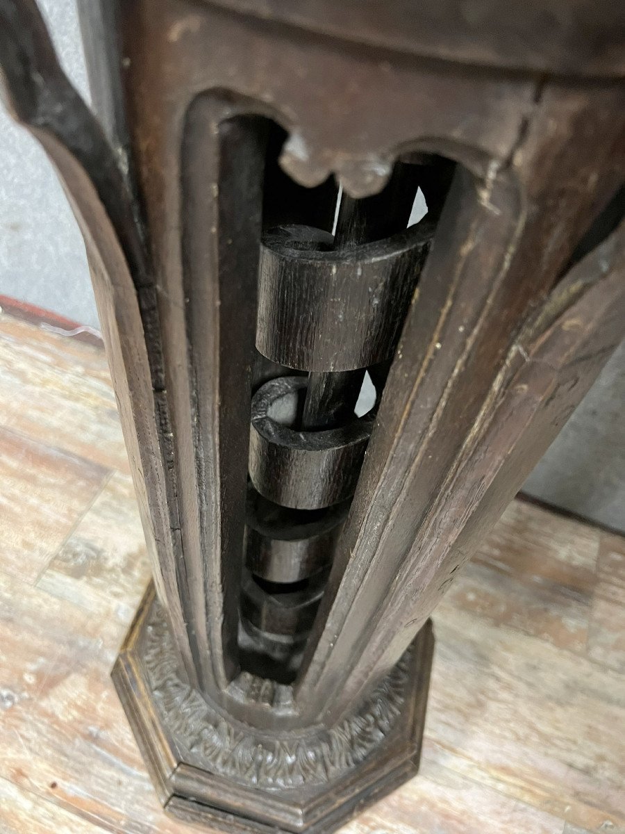 Pedestal / Stair Start?? 18th Century Column With An Endless Screw Inside-photo-5