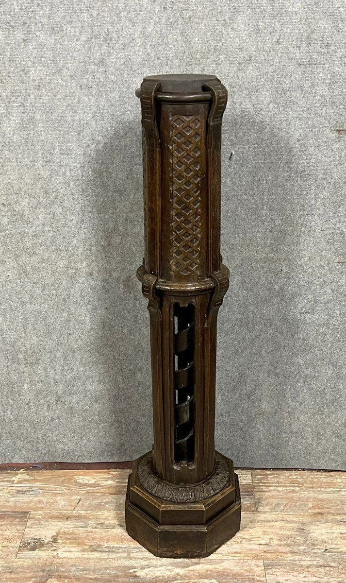 Pedestal / Stair Start?? 18th Century Column With An Endless Screw Inside