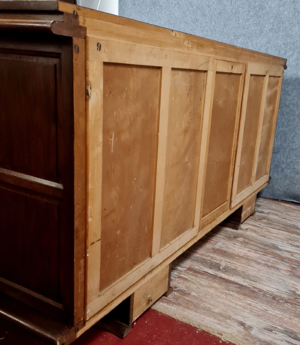 Brutalist Design After Charles Dudouyt: Sideboard In Solid Oak-photo-7