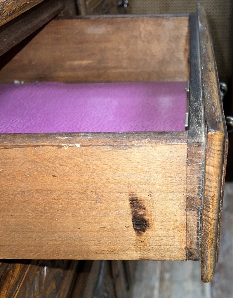 Louis XV Style Sideboard In Solid Oak -photo-4