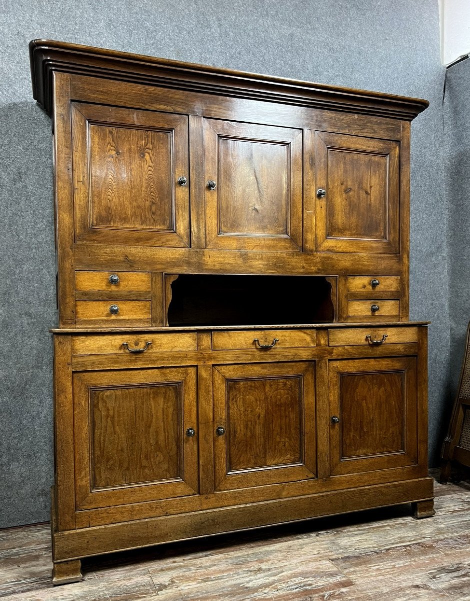 Buffet A Deux Corps Louis Philippe Period In Solid Oak -photo-1