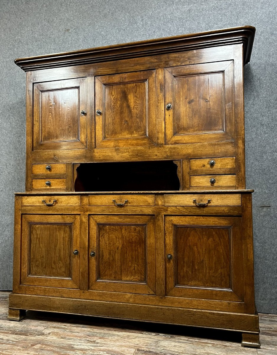 Buffet A Deux Corps Louis Philippe Period In Solid Oak -photo-2