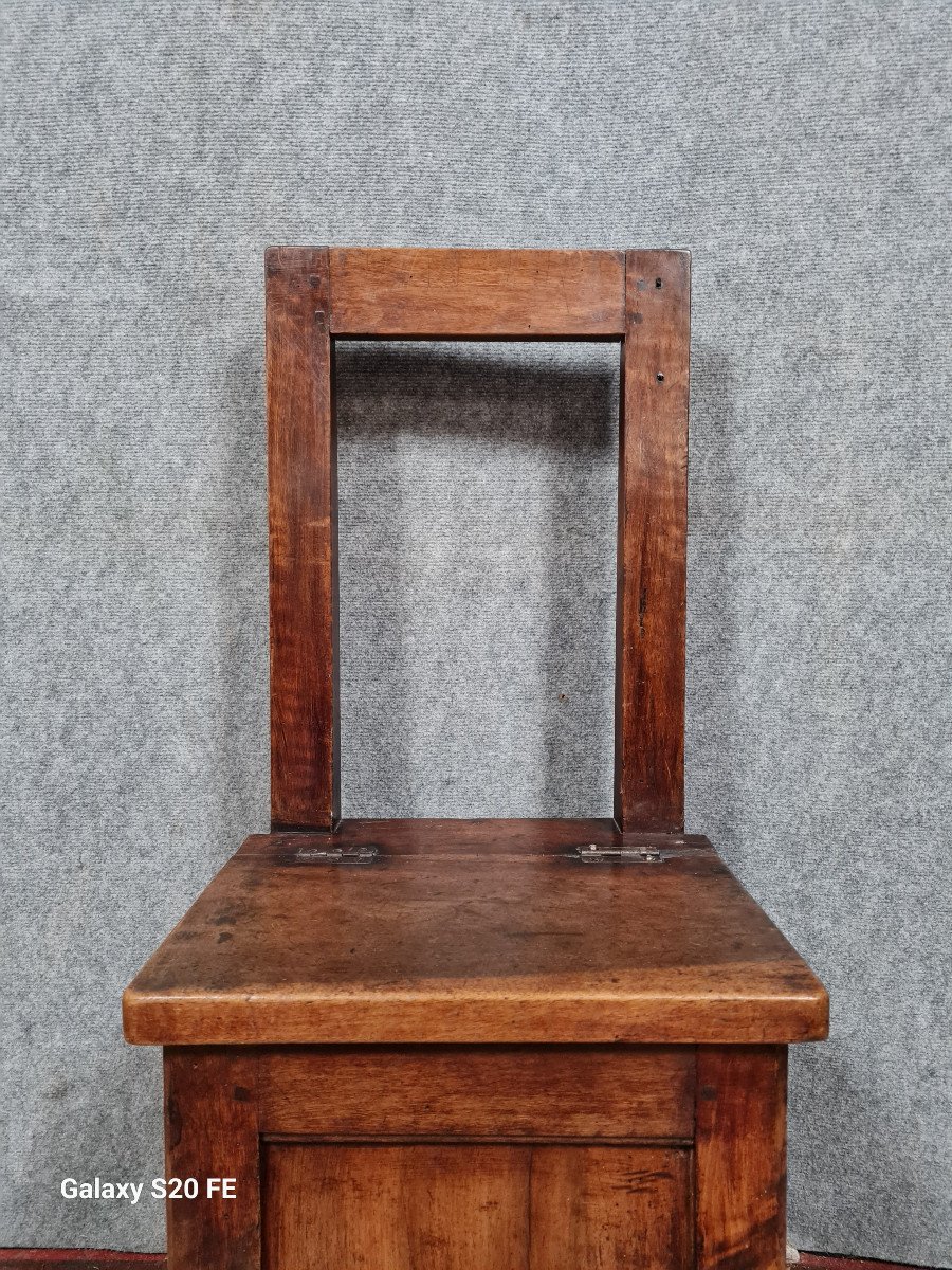 Armchair Chair Functioning As A Salt Chest Louis XIV Period In Walnut -photo-1