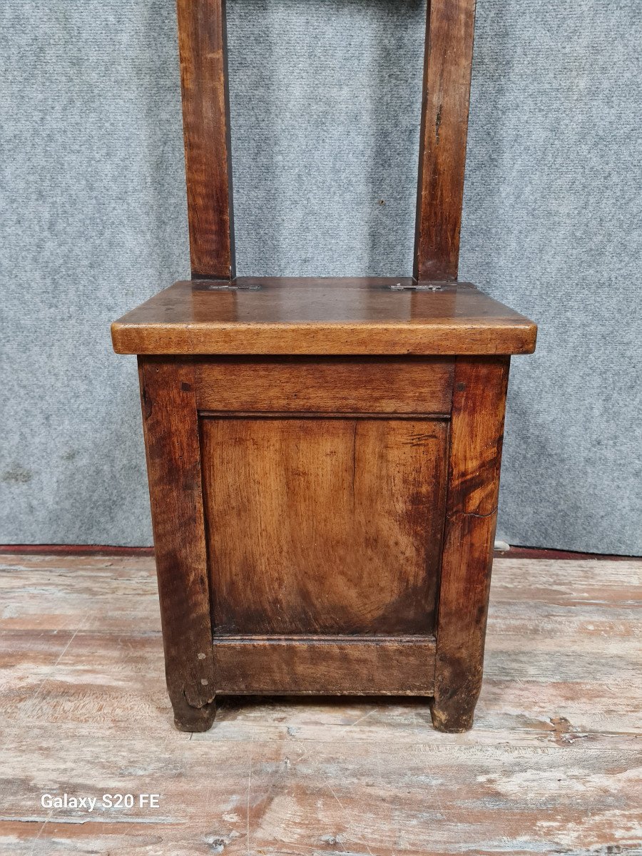 Armchair Chair Functioning As A Salt Chest Louis XIV Period In Walnut -photo-2