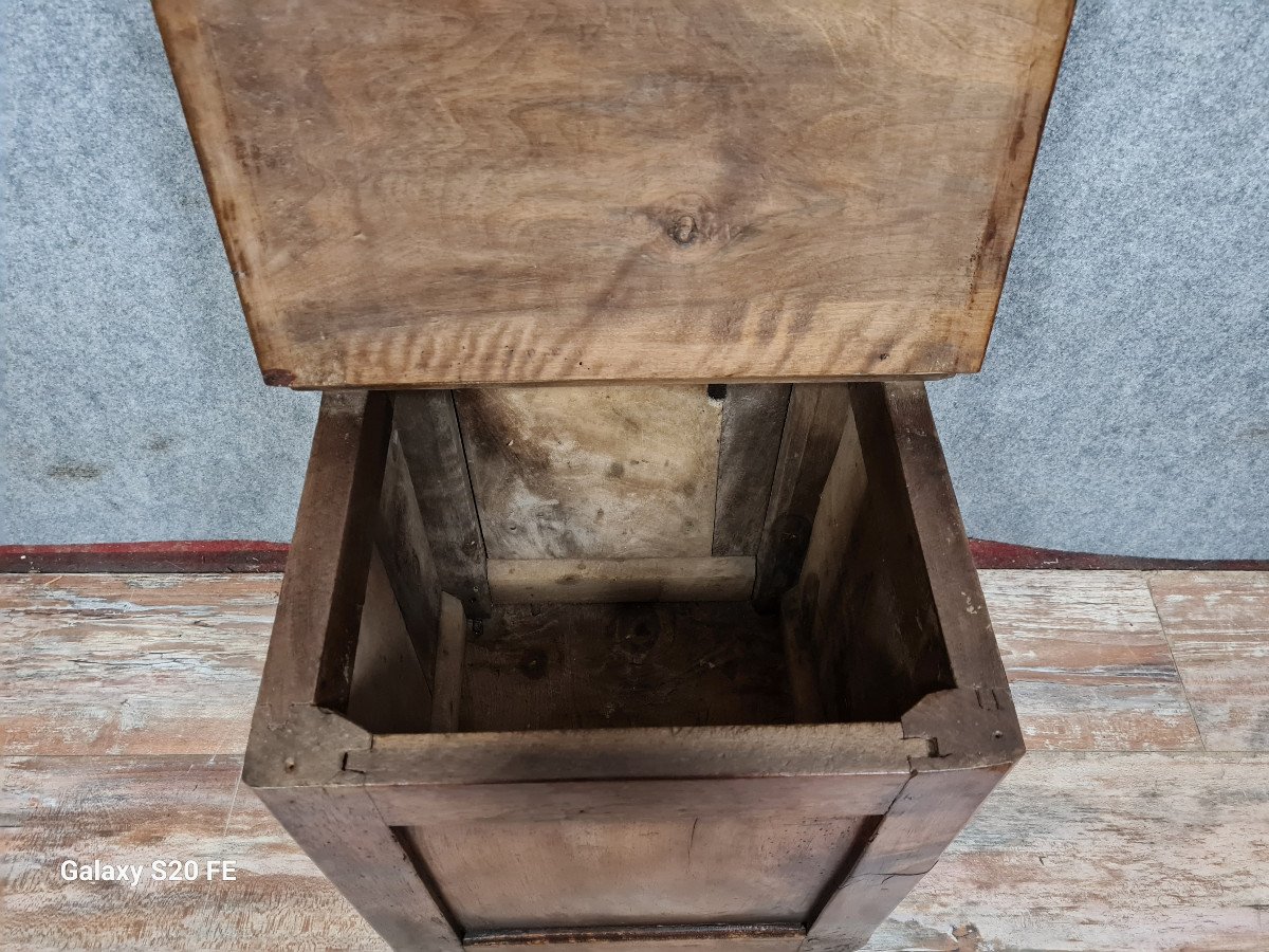 Armchair Chair Functioning As A Salt Chest Louis XIV Period In Walnut -photo-4