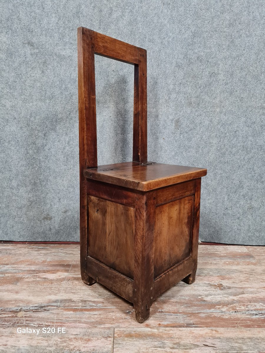 Armchair Chair Functioning As A Salt Chest Louis XIV Period In Walnut -photo-5