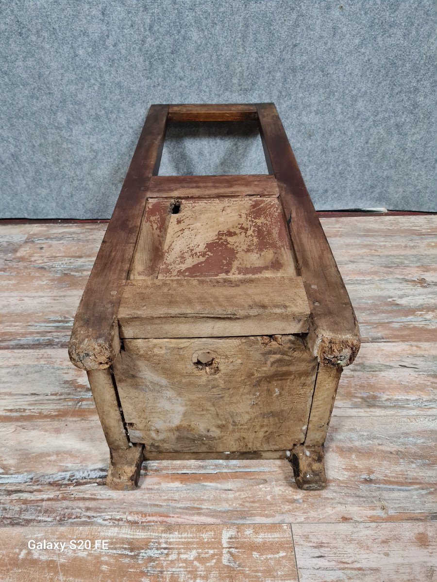 Armchair Chair Functioning As A Salt Chest Louis XIV Period In Walnut -photo-7