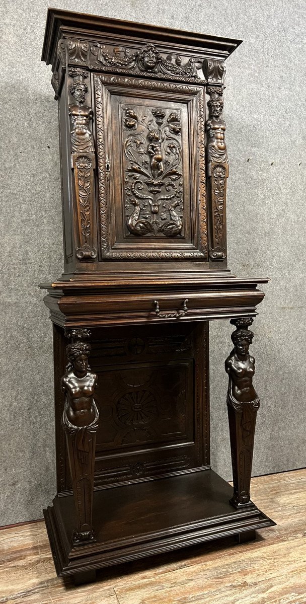 Renaissance Style Dressoir Cabinet In Oak-photo-2