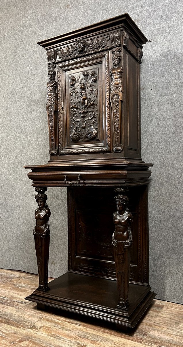 Renaissance Style Dressoir Cabinet In Oak-photo-3