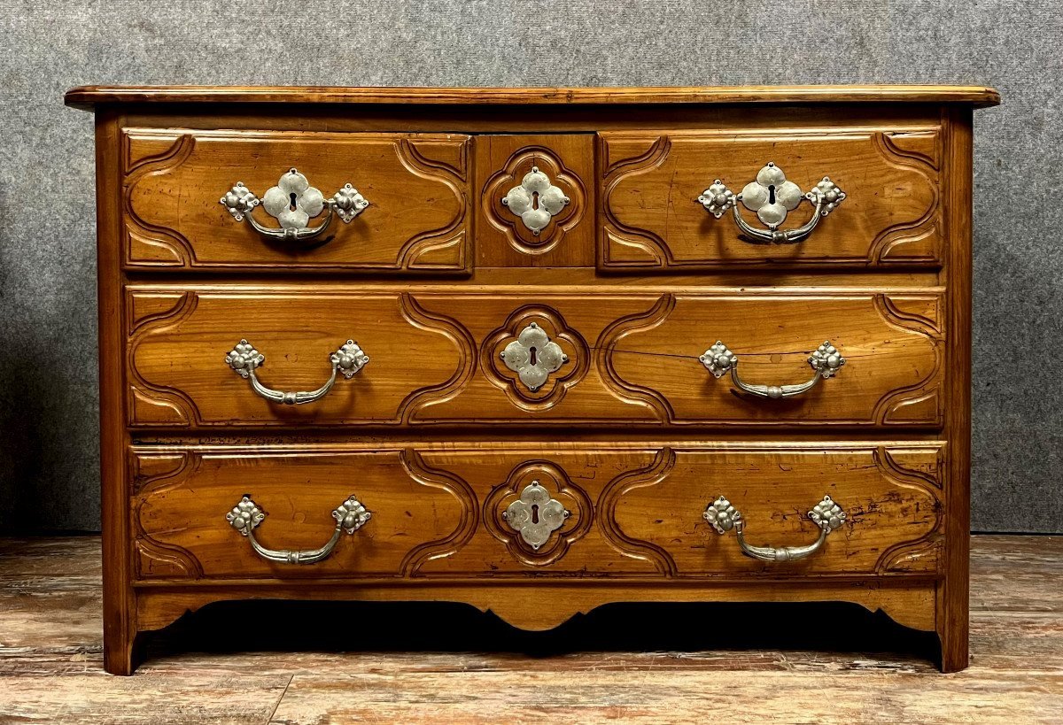  Commode Parisienne époque Louis XIV En Merisier -photo-6