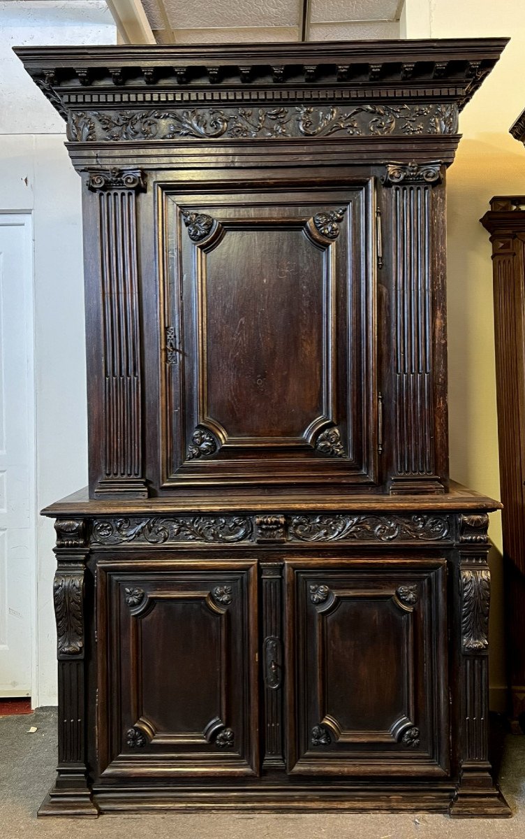 Important Renaissance Style Cabinet In Walnut -photo-1