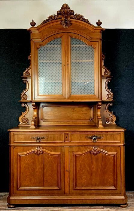  Important Louis Philippe Period Deux Corps Buffet In Walnut -photo-3