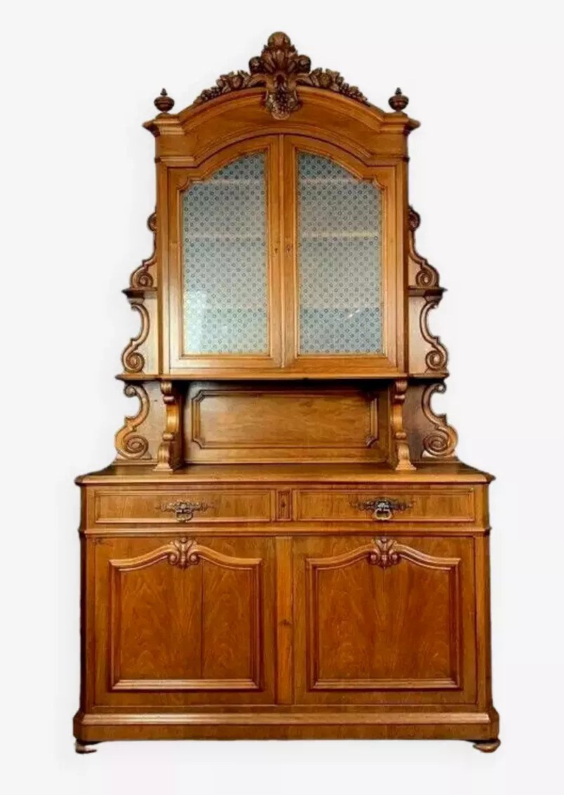  Important Louis Philippe Period Deux Corps Buffet In Walnut 