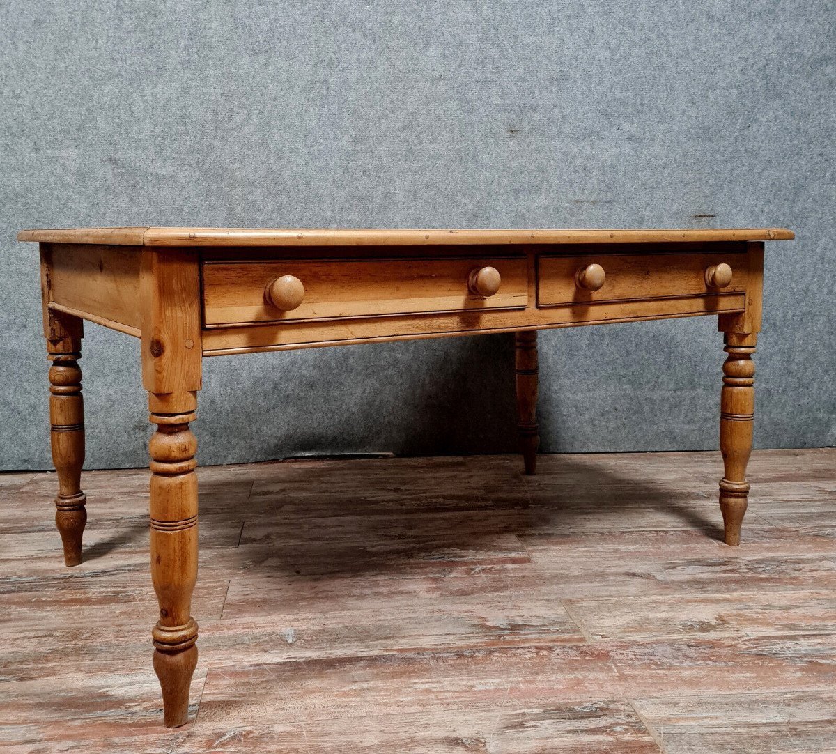 Napoleon III Period Center Desk In Light Wood