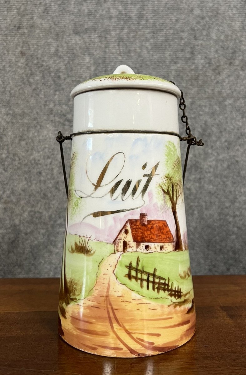 Hand Painted Porcelain Milk Jug With A Country Decor