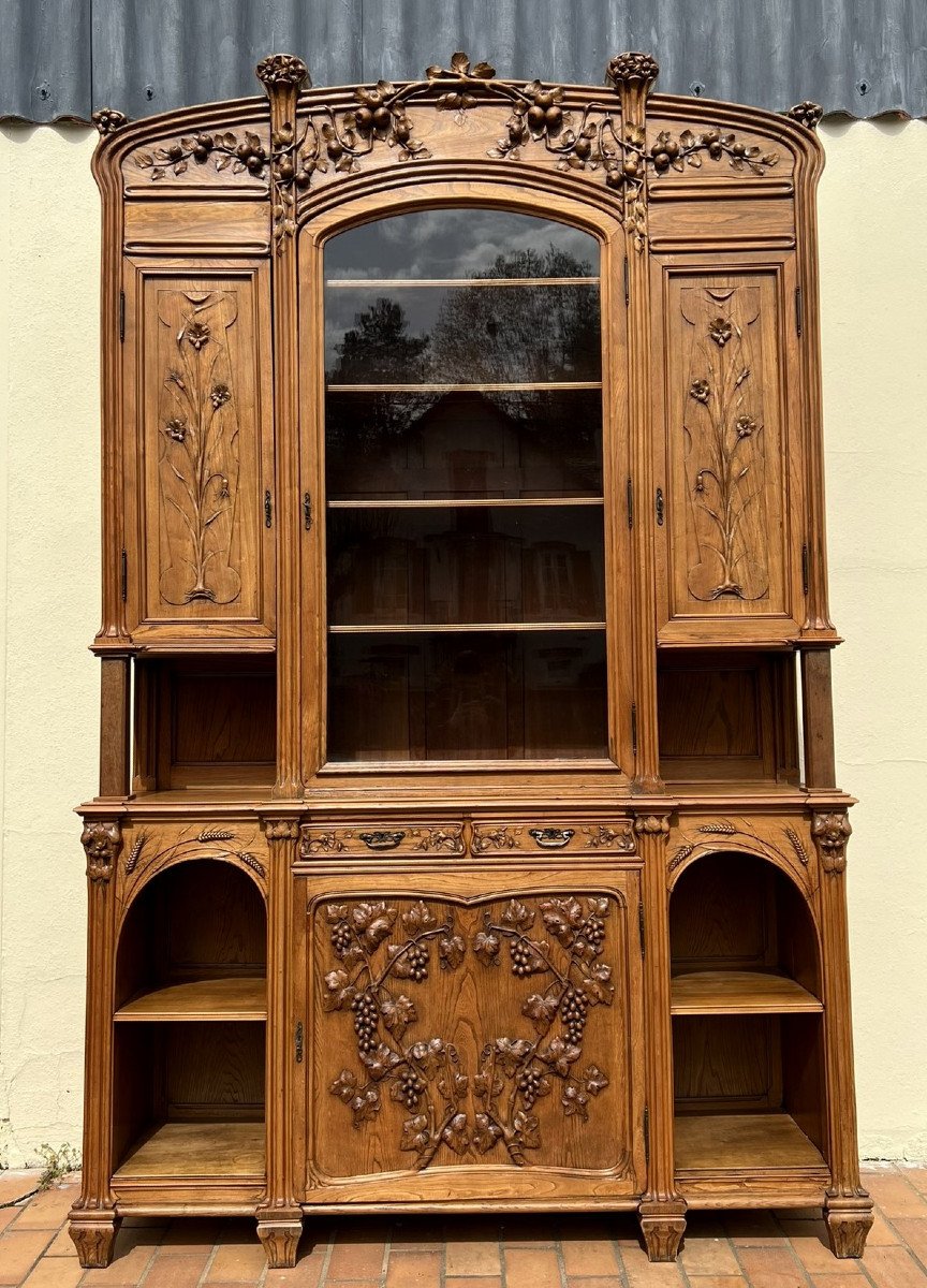 After Louis Majorelle: Nancy School Library In Walnut And Ash-photo-1