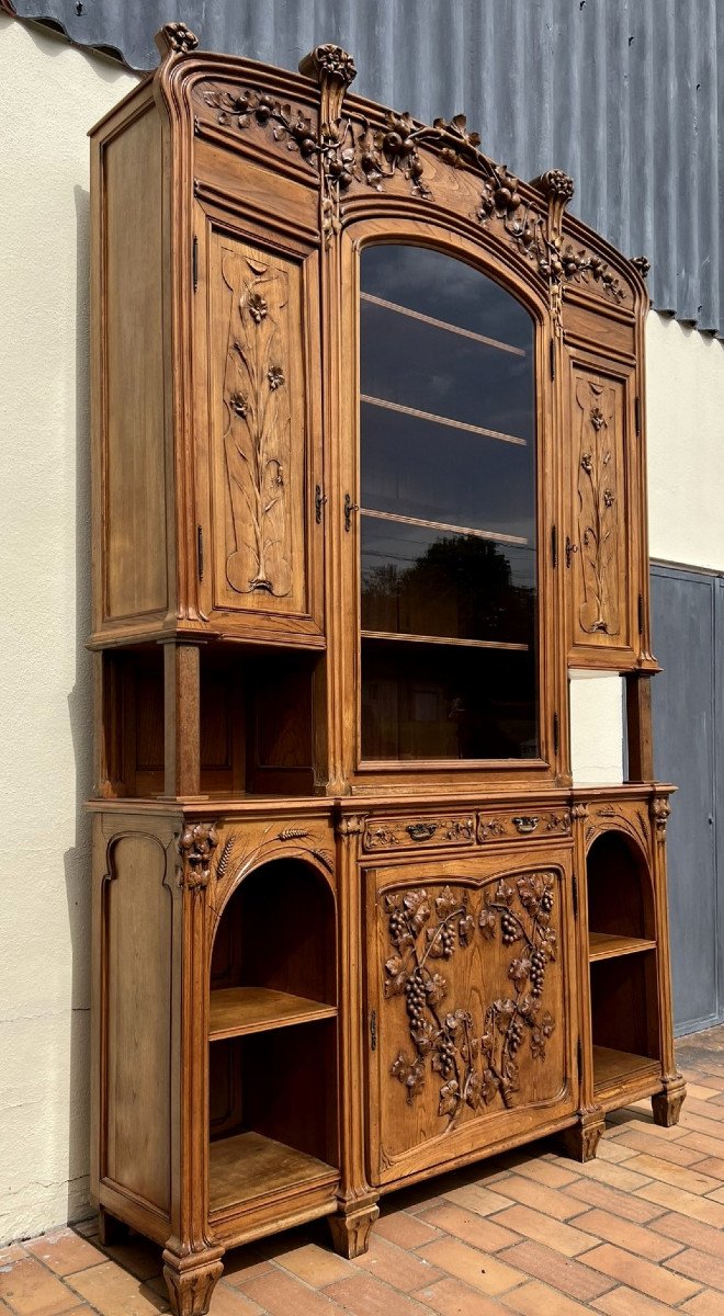 After Louis Majorelle: Nancy School Library In Walnut And Ash-photo-2