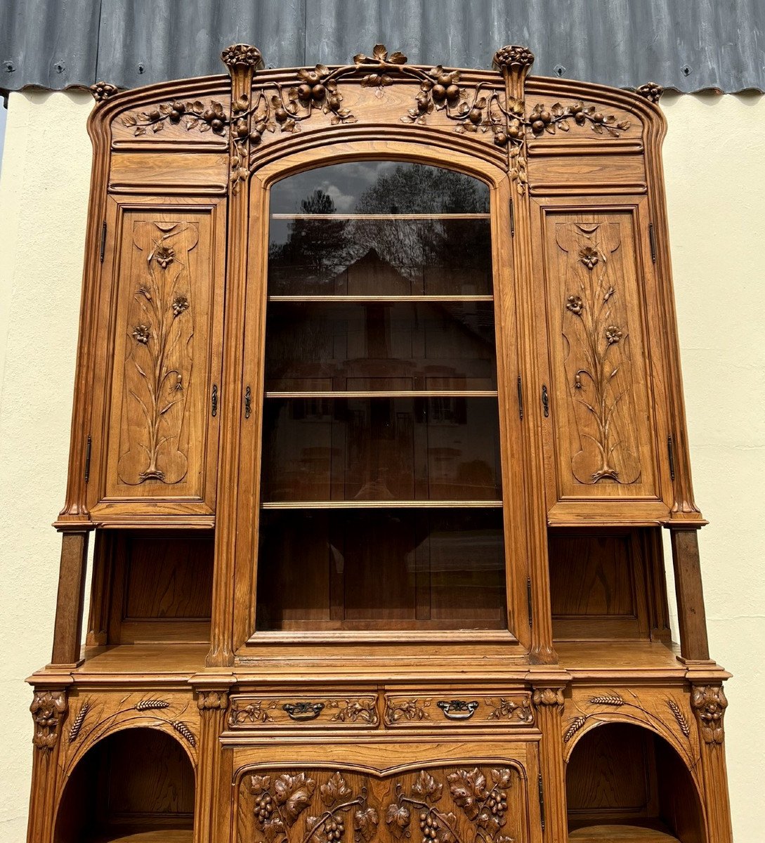 After Louis Majorelle: Nancy School Library In Walnut And Ash-photo-3