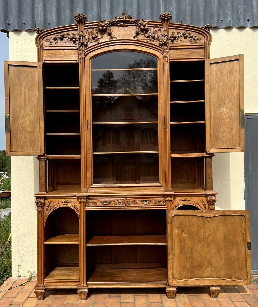 After Louis Majorelle: Nancy School Library In Walnut And Ash-photo-5