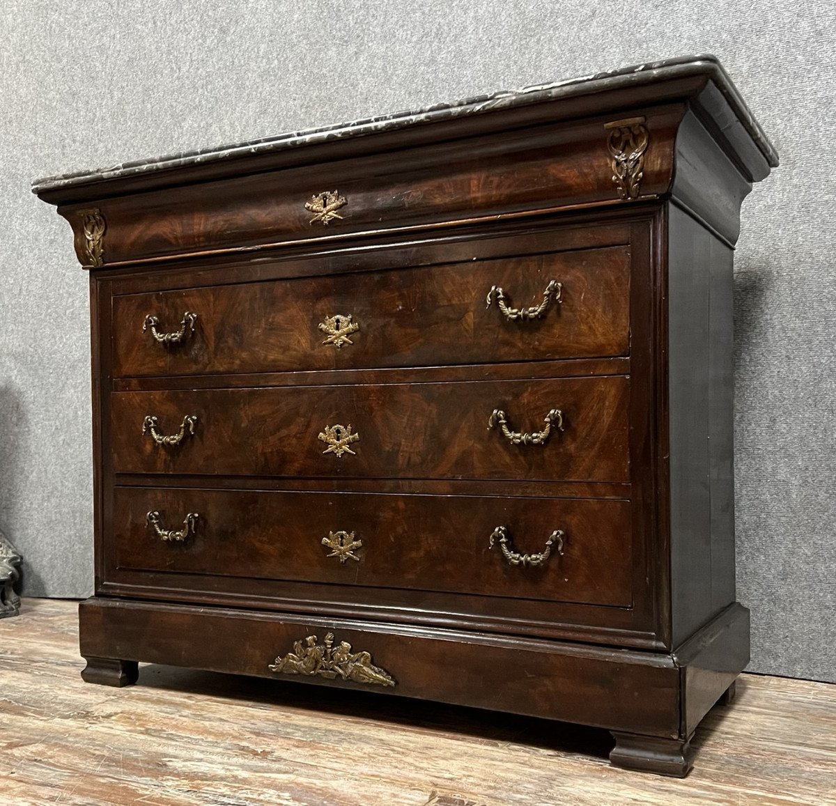 Commode Parisienne époque Louis Philippe En Acajou-photo-3