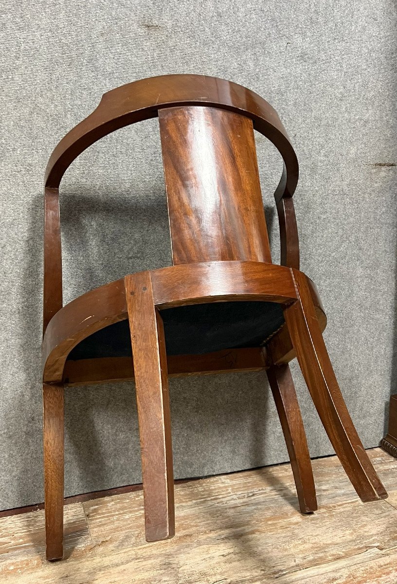 Empire Style Gondola Office Chair In Mahogany -photo-5