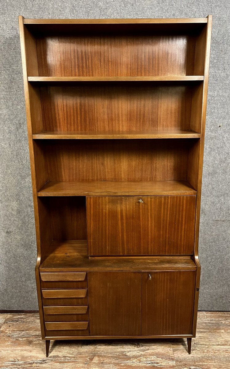 Barovero Turin: Teak Secretary Bookcase -photo-3