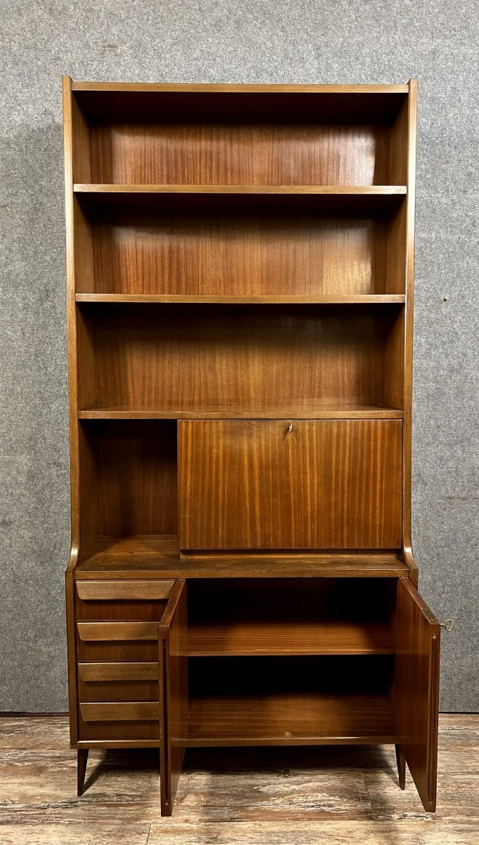 Barovero Turin: Teak Secretary Bookcase -photo-4