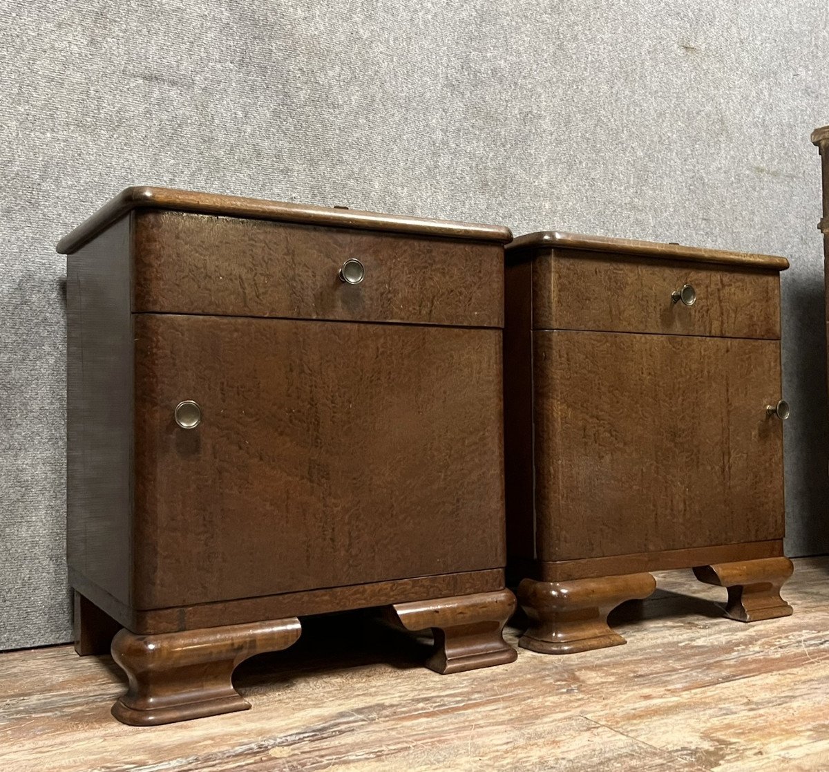 Pair Of Bedside Tables Or Nightstands Art Deco Period -photo-2