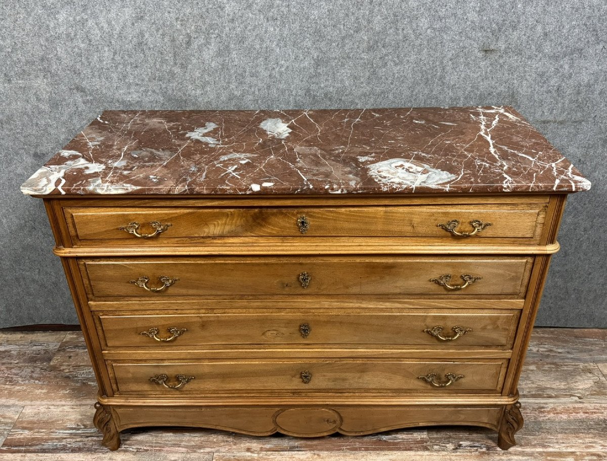 Commode Style Louis XV En Noyer -photo-1