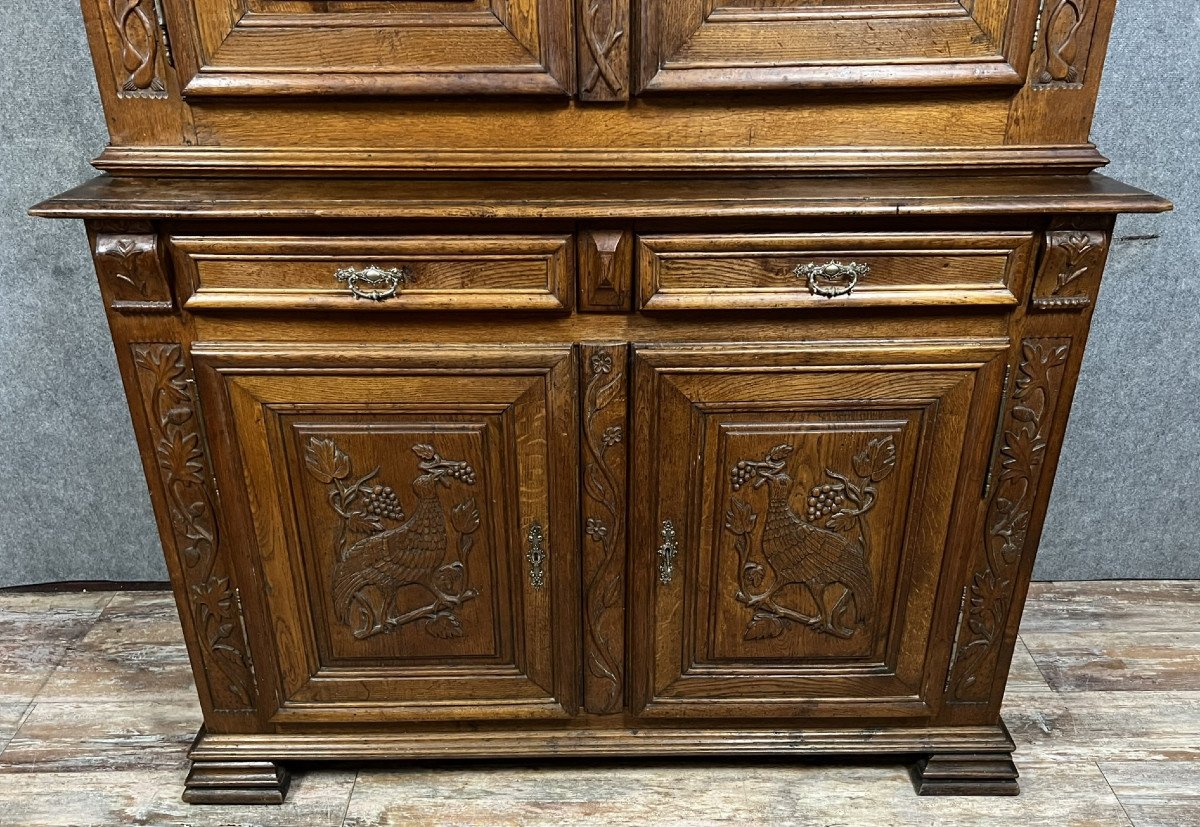 Montbéliard Buffet With 4 Renaissance Style Shutters In Solid Oak -photo-4