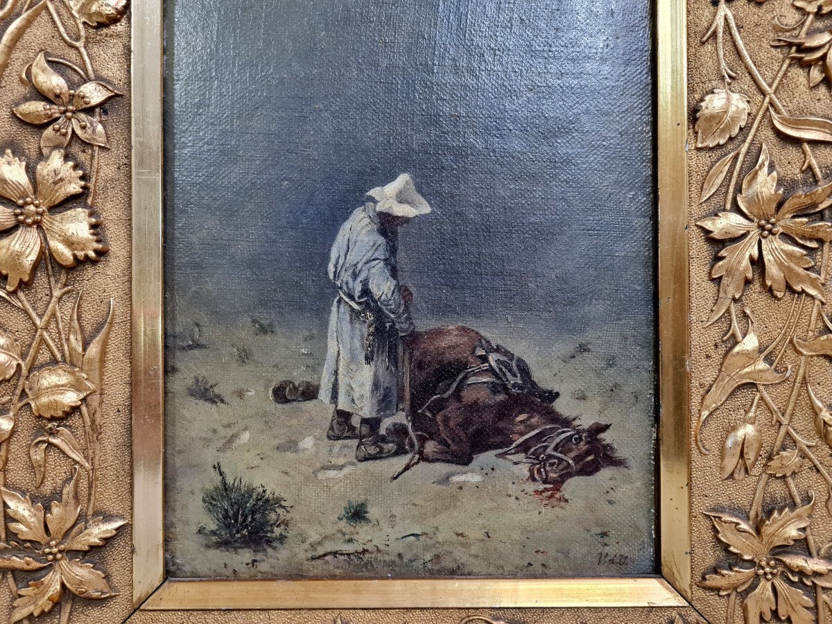 After Gustave Vidal: Oil On Wooden Panel, 19th Century-photo-1