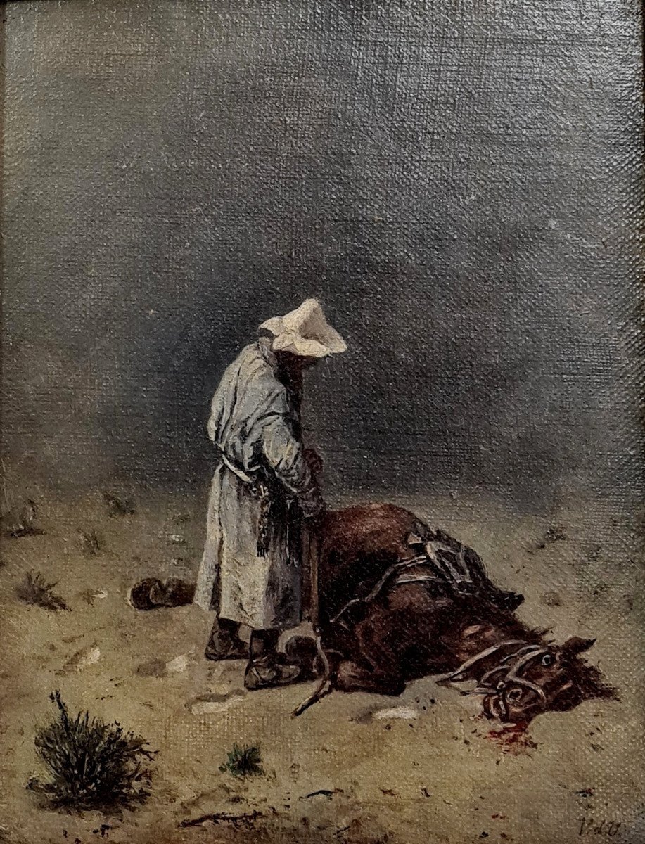 After Gustave Vidal: Oil On Wooden Panel, 19th Century-photo-8