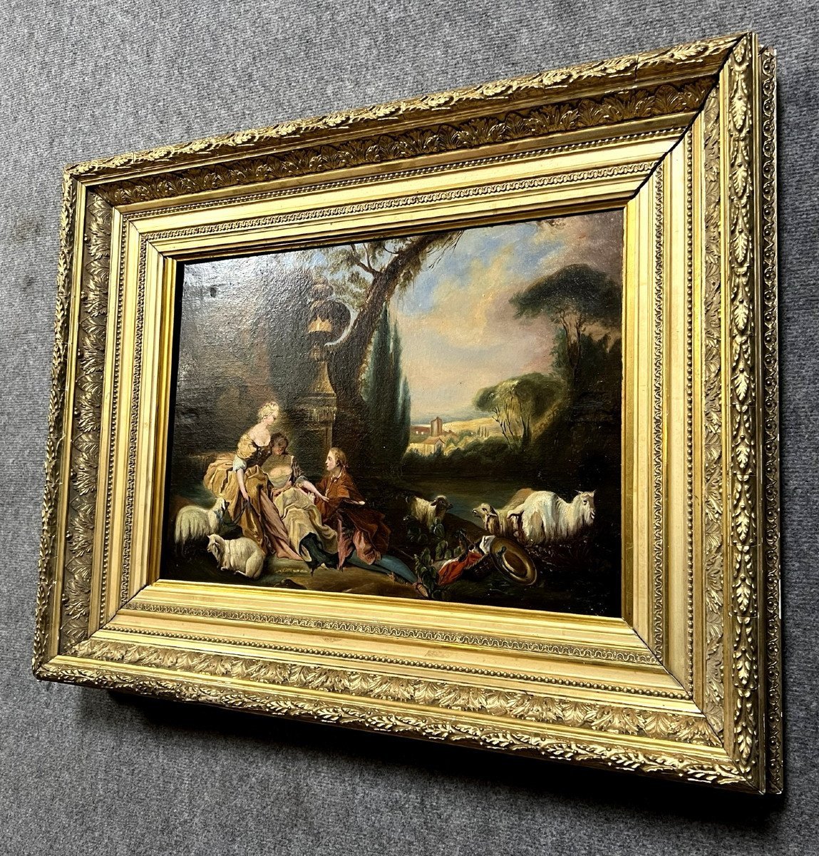 François Boucher (d’après) : Superbe Huile Sur Toile époque XIXeme Siècle-photo-2