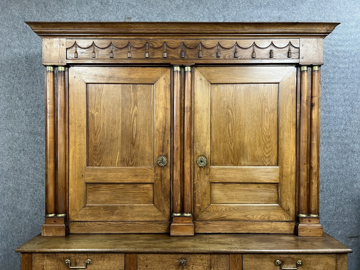 Empire Period Double Sideboard In Walnut And Oak -photo-3