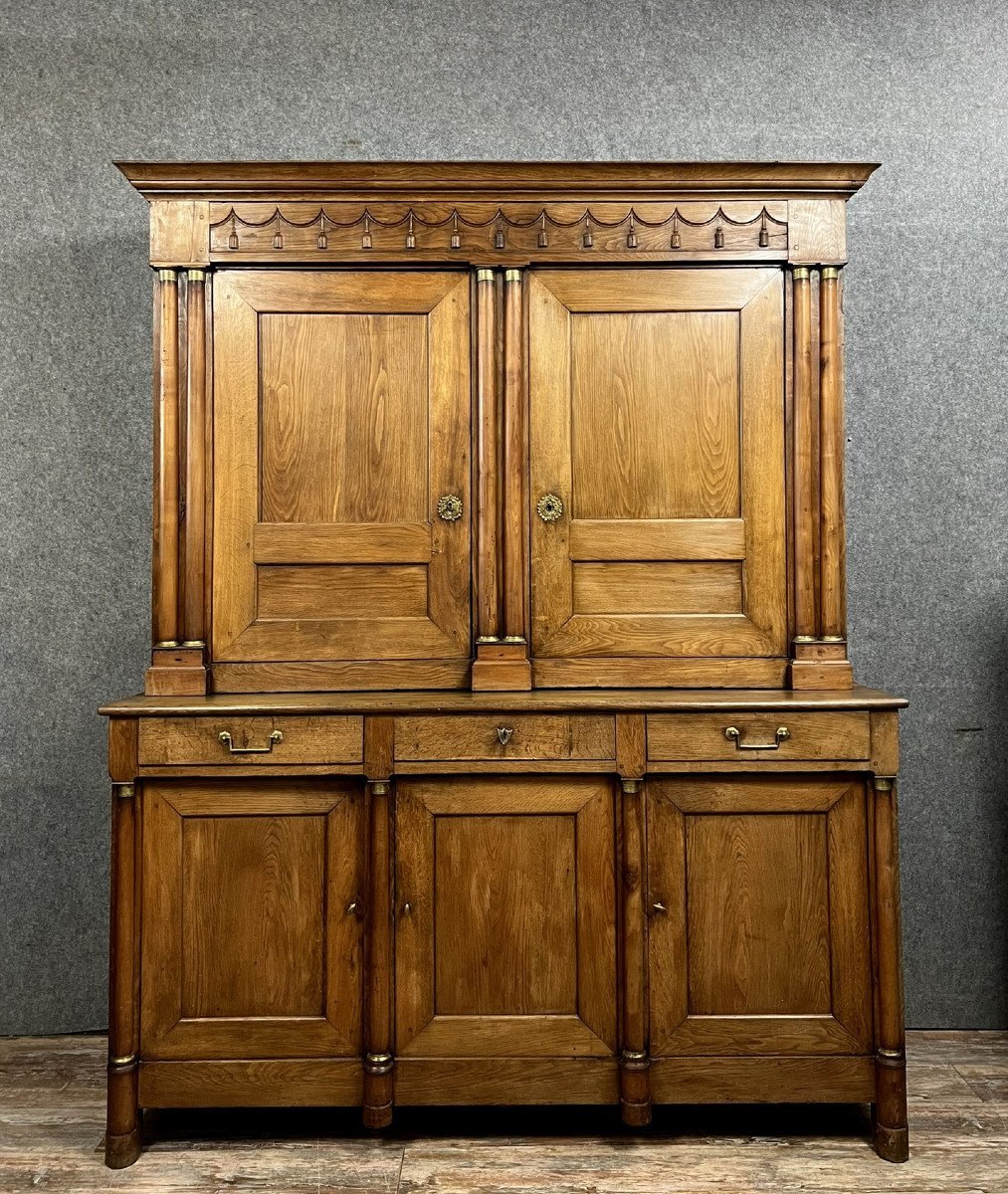 Empire Period Double Sideboard In Walnut And Oak 