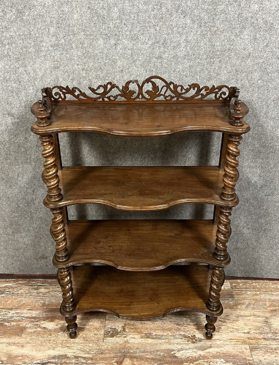 Shelf - Bookcase With 4 Shelves From The Napoleon III Period In Mahogany