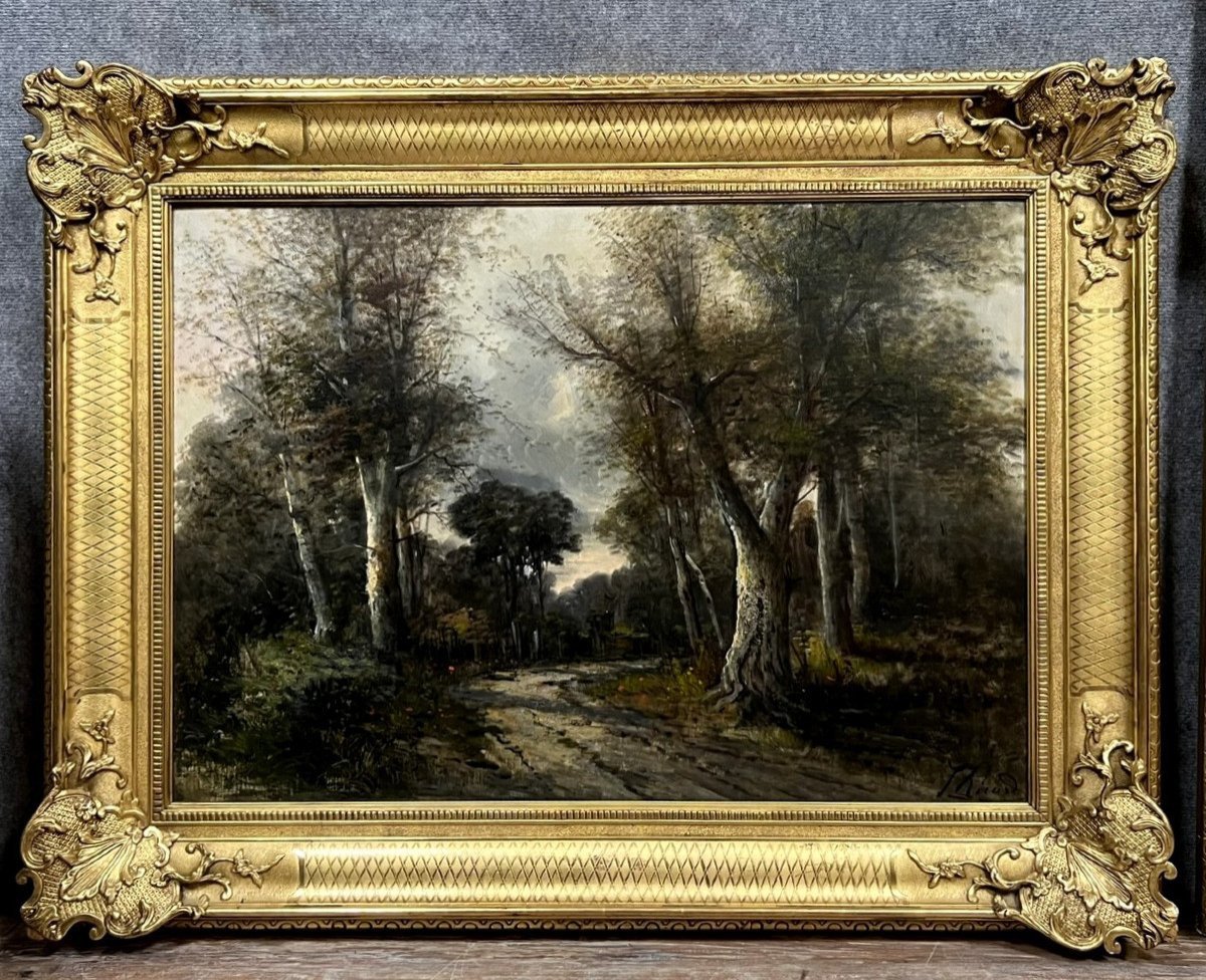 Louis Gustave Ricard (1823-1873)  : " Chemin Et Riviére En Sous-bois " Paire d'Huiles Sur Toile-photo-3