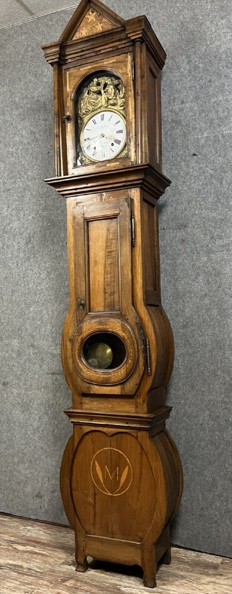 Pansue Empire Period Clock In Walnut And Marquetry -photo-2