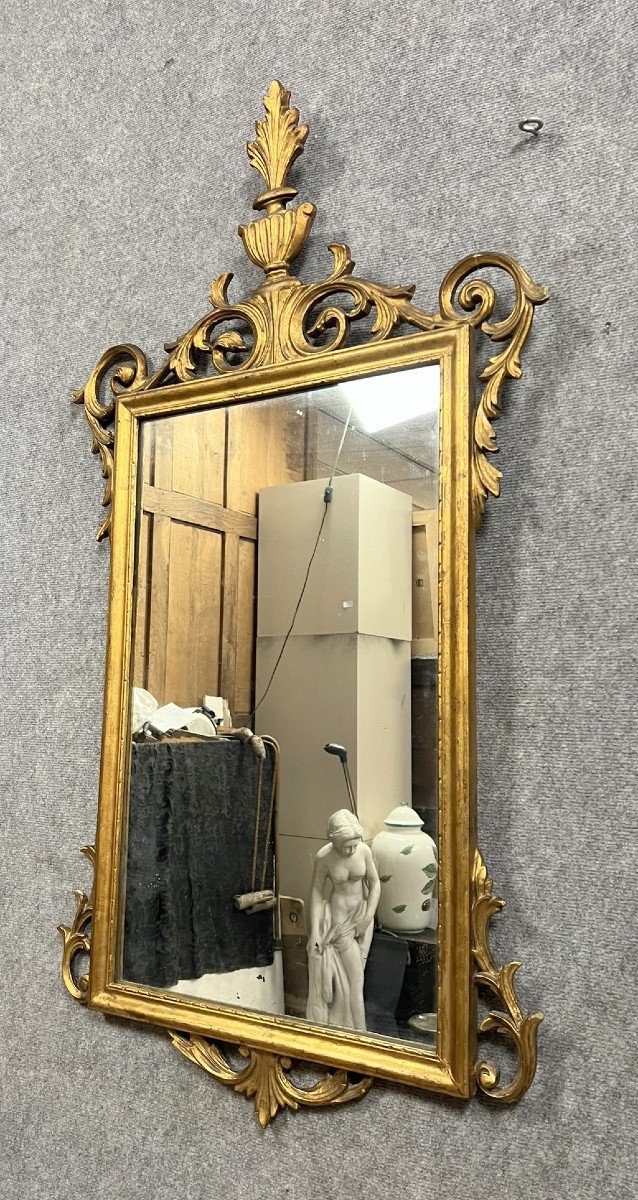 Napoleon III Period Mirror In Golden Wood-photo-2