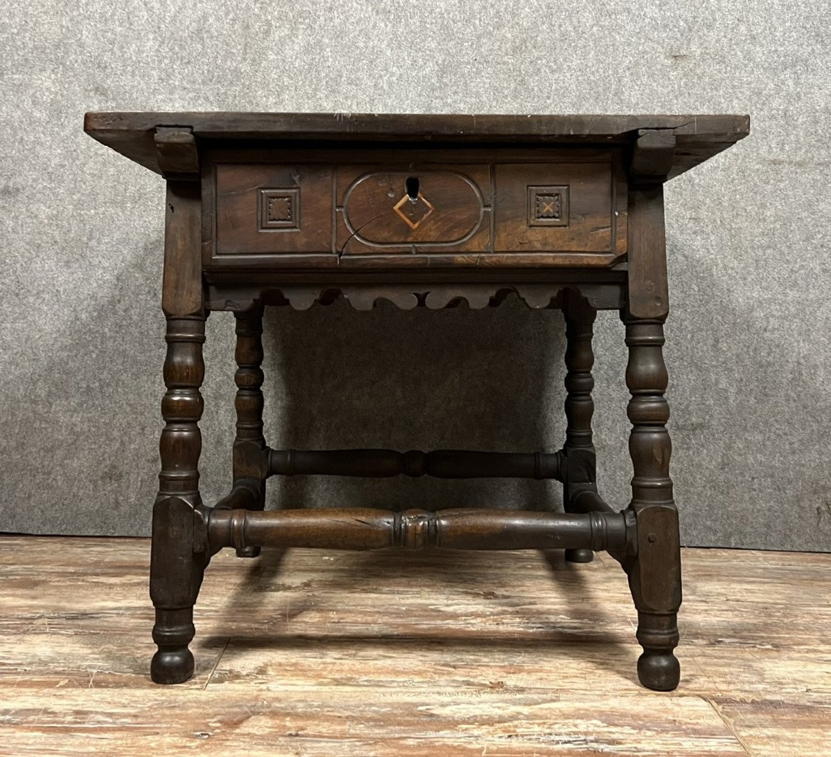 Louis XIII Period Changer's Desk In Solid Walnut 