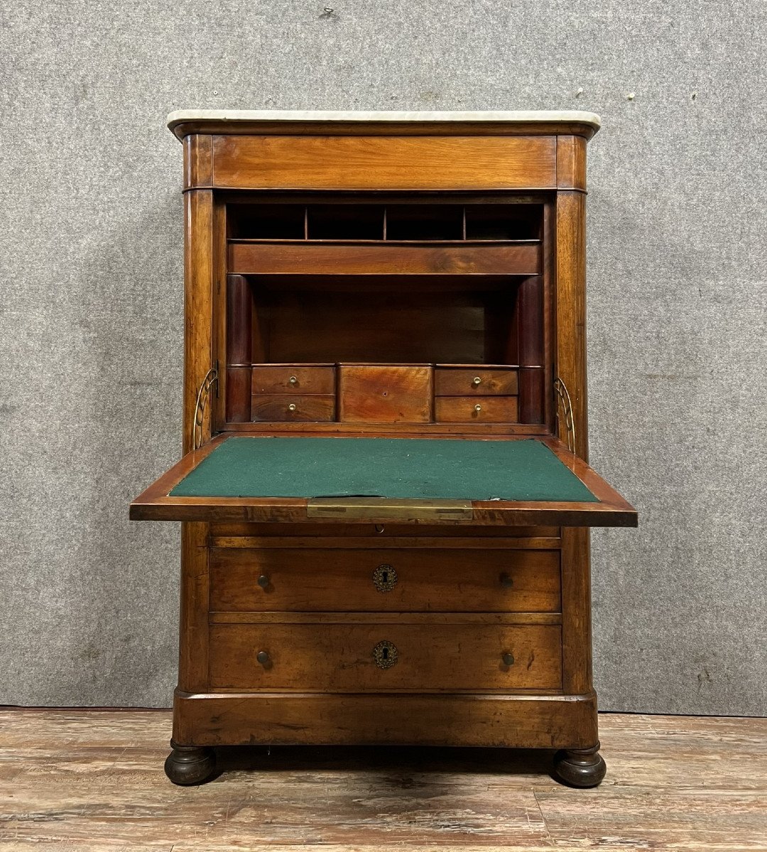 Secretary Louis Philippe Period / Restoration In Mahogany -photo-4