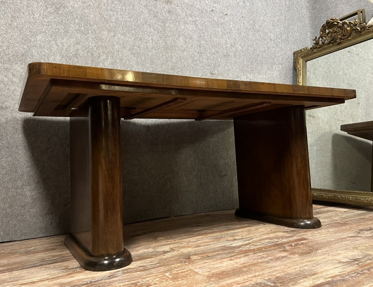 Art Deco Period Extending Table In Walnut-photo-2