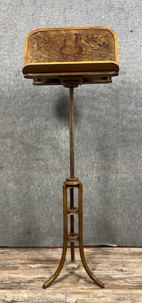 Thonet: Rare Double Music Stand Similar To Model No. 11862 In Bent Wood-photo-4