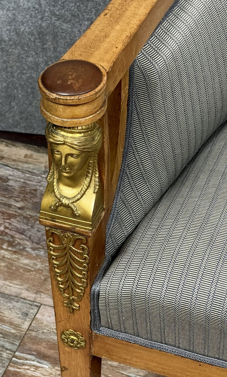 Empire Style Sofa With Caryatids In Mahogany -photo-4