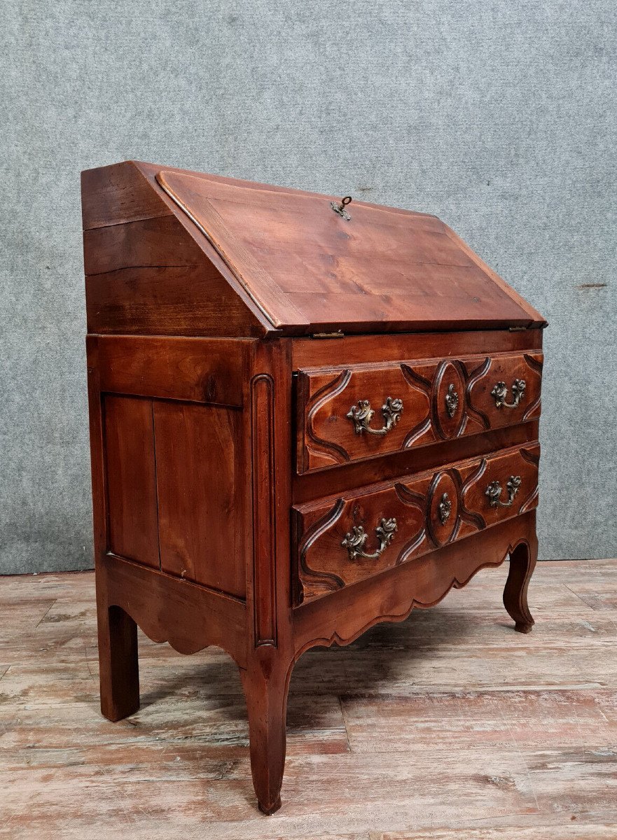 Louis XV Style Office Chest Of Drawers In Solid Walnut -photo-7