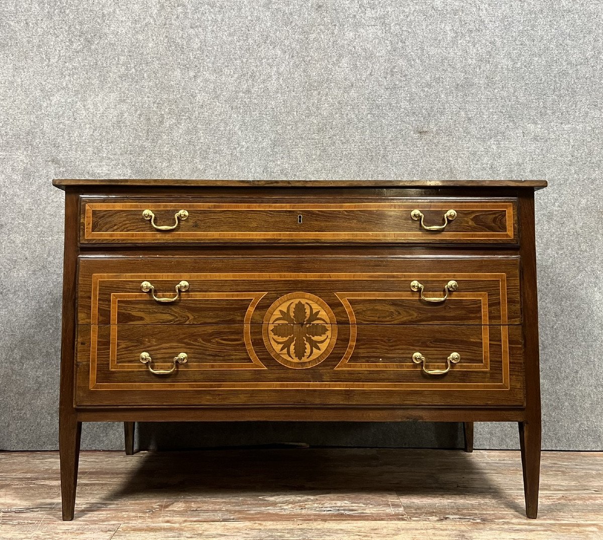 Commode Italienne époque Louis XVI En Marqueterie 