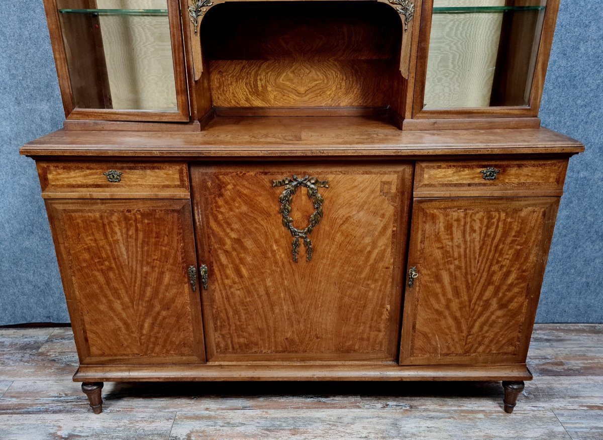 Louis XVI Style Two-body Library Buffet In Marquetry -photo-2