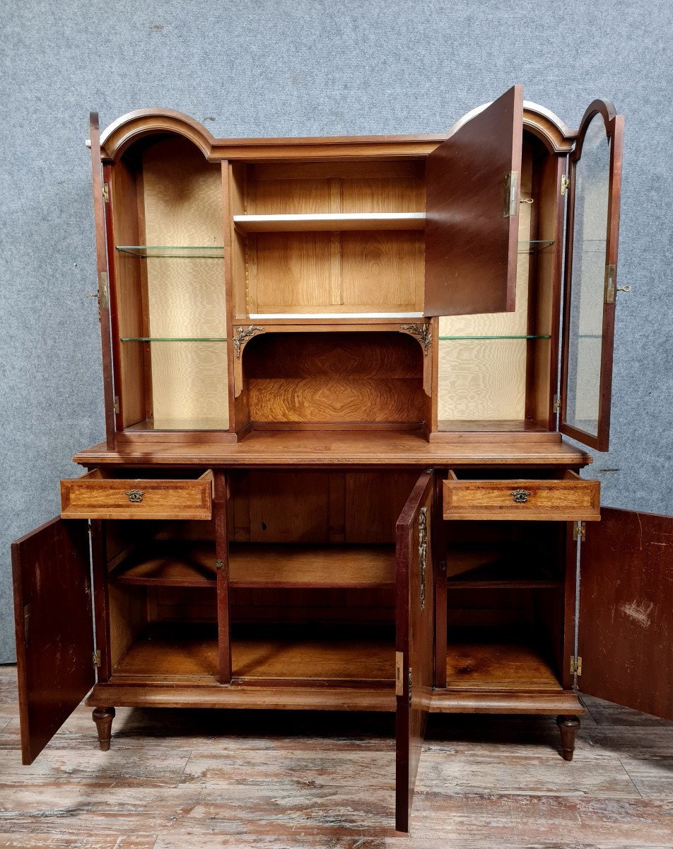 Louis XVI Style Two-body Library Buffet In Marquetry -photo-3