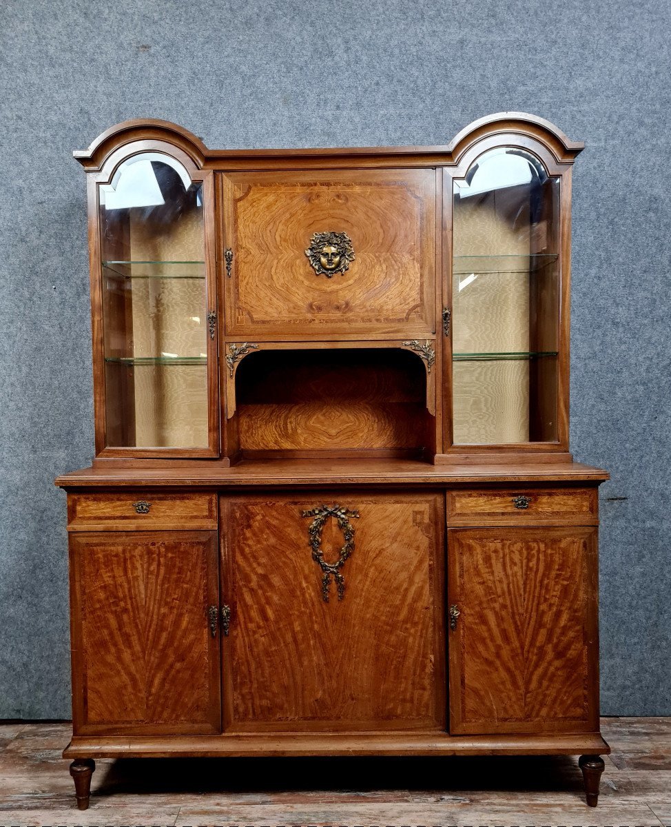 Louis XVI Style Two-body Library Buffet In Marquetry 