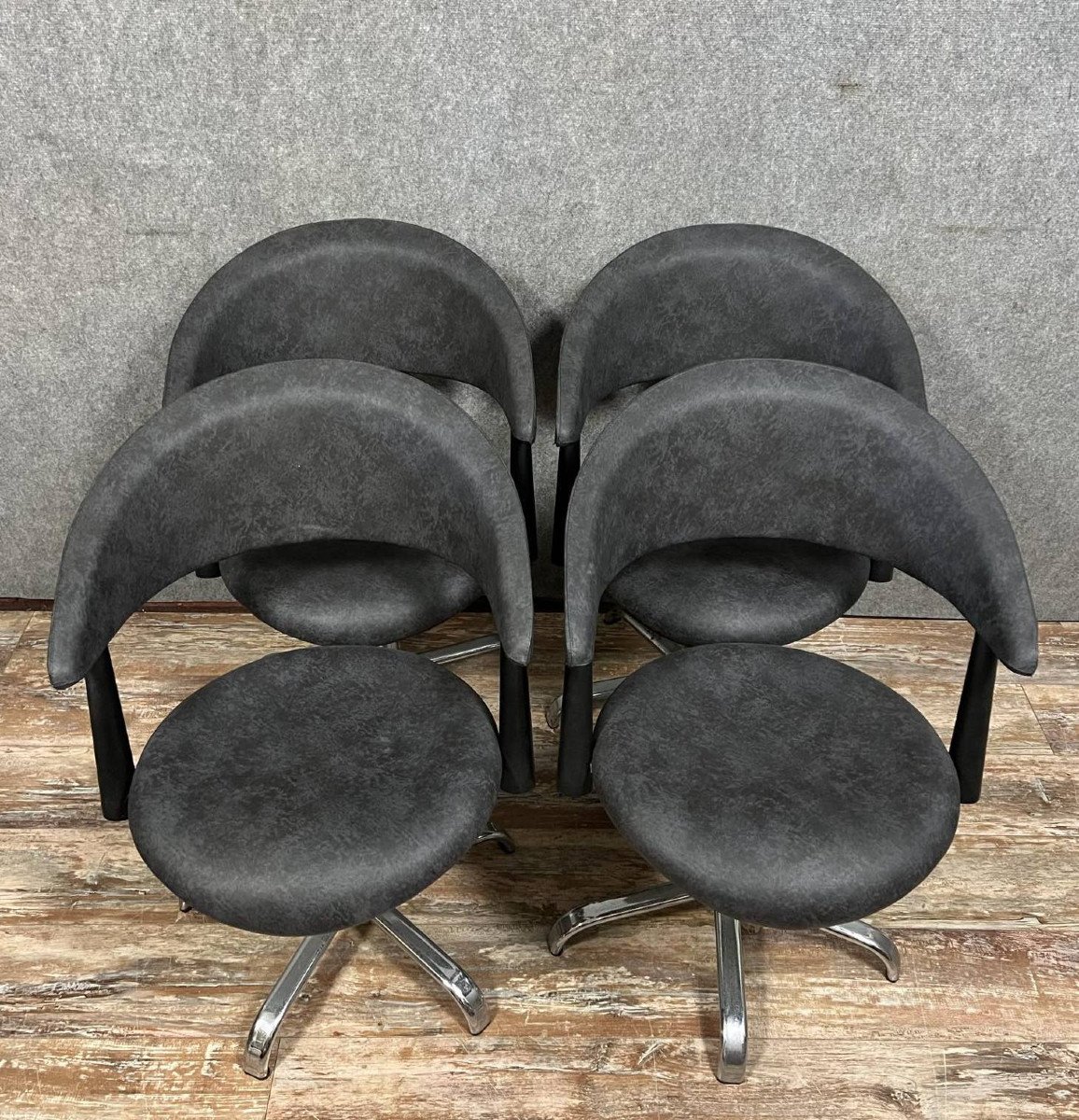 Series Of Four Vintage Armchairs 